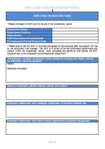 Gas Recruitment and Testing - Probation End Form TN
